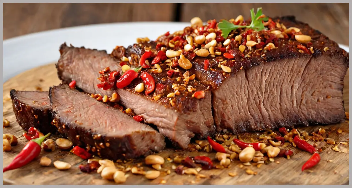 Spiced Brisket with Chilli, Lime, Peanut and Coriander Recipe