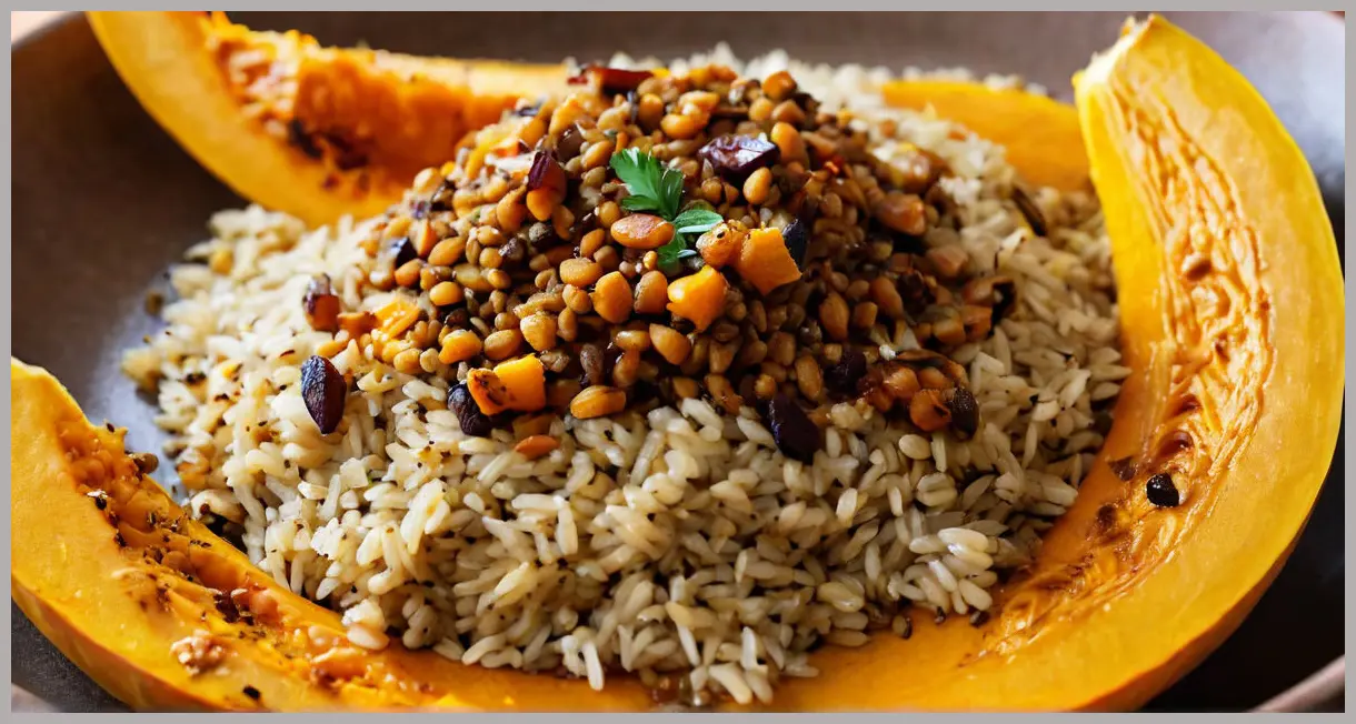 Spiced Rice and Lentils with Roast Squash Recipe