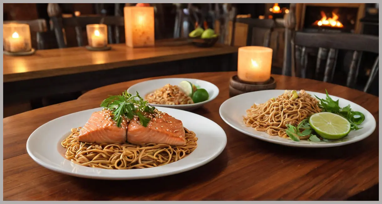 Peanut, Sesame and Ginger Noodles with Wild Alaskan Salmon Recipe