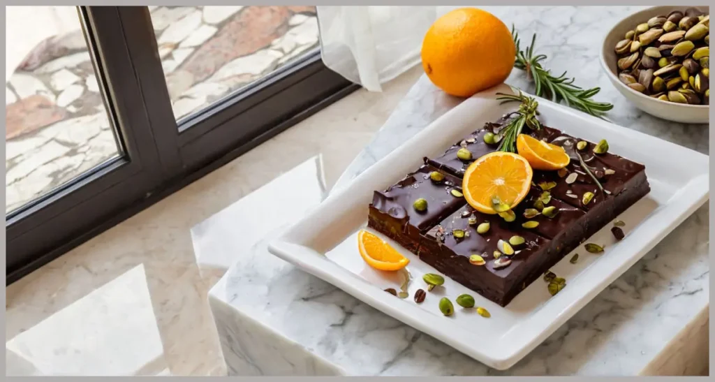Dark Chocolate Bark with Sea Salt, Rosemary, Pistachios and Candied Citrus Recipe