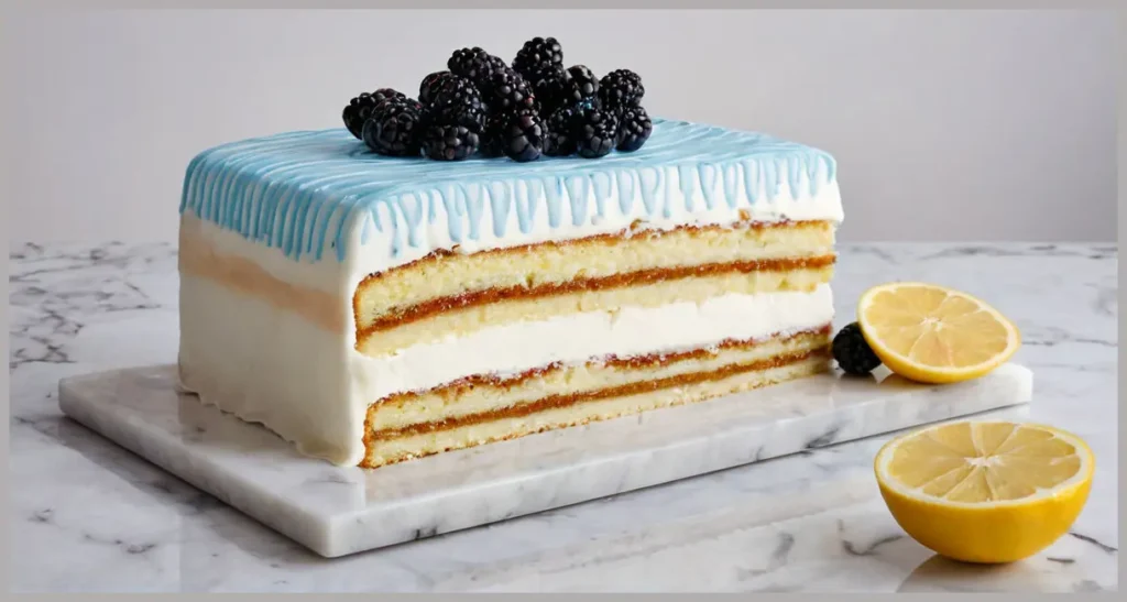 Lemon and Blackberry Stripe Cake Recipe