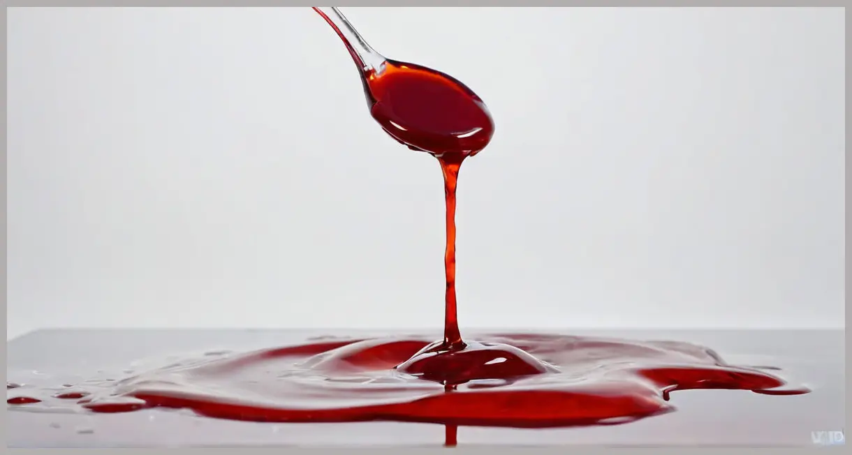 A drop of vodka-infused cranberry sauce splashing into a pool, extreme close-up with frozen motion and vibrant colors.